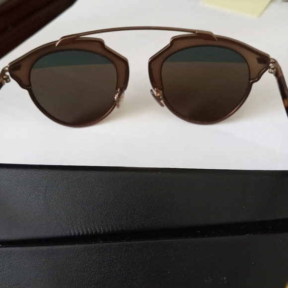 DIOR SUNGLASSES WOMENS ROUND SHINY BLACK HAVANA DIORSOREAL - Picture 4 of 14